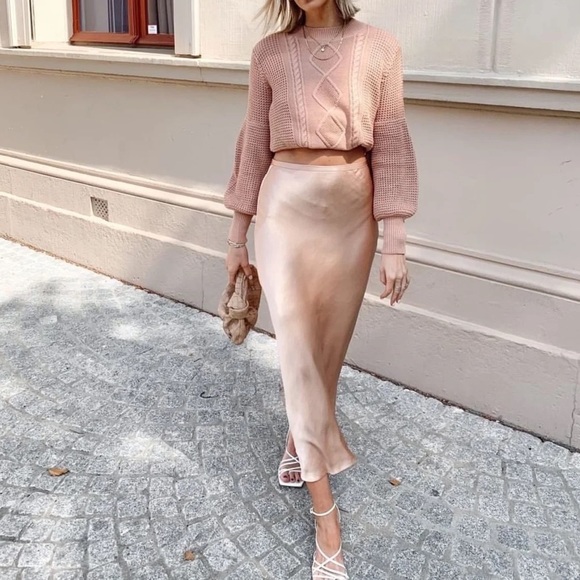 Silky Midi Slip Skirt - Picture 7 of 7